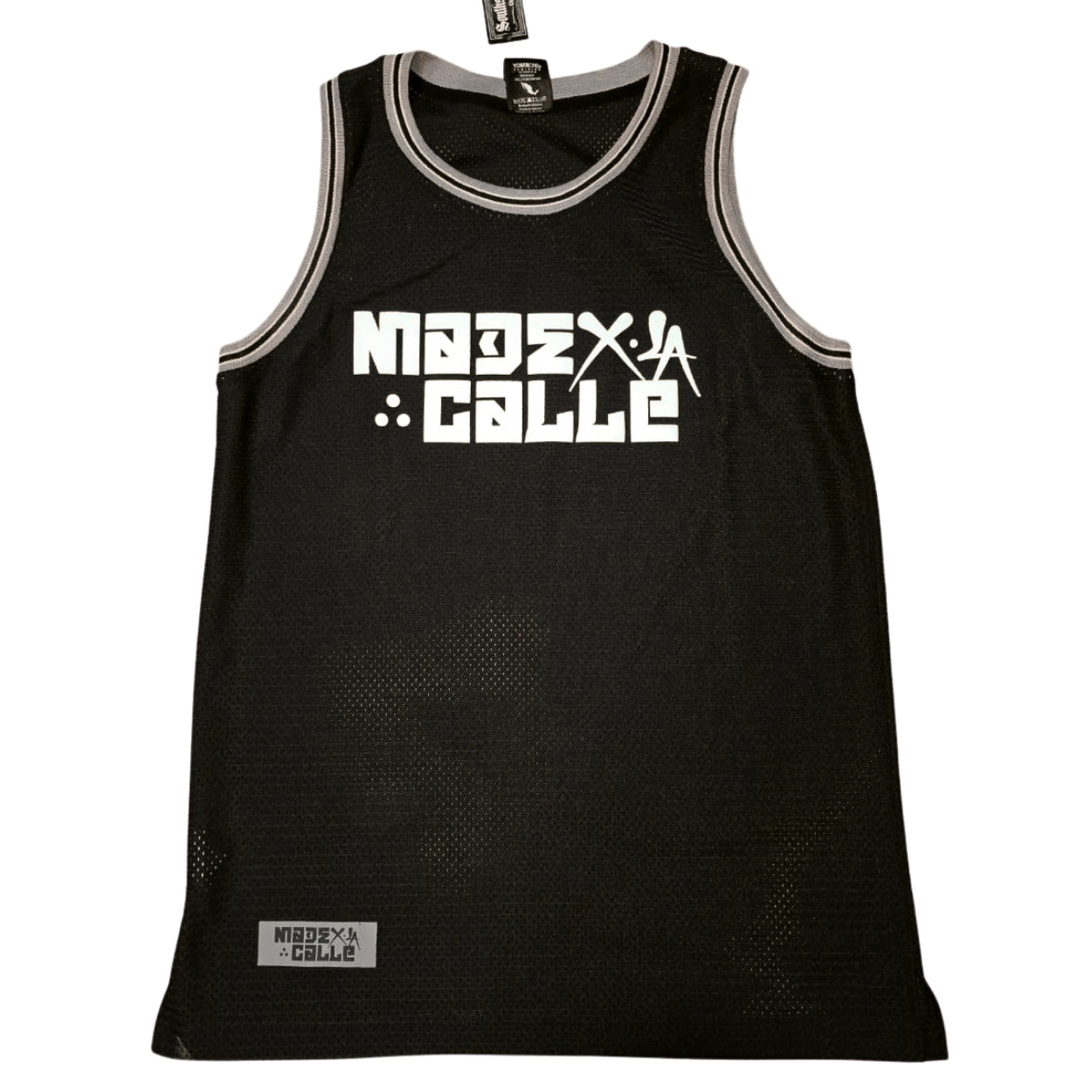 PLAYERA YONER TIPO BASQUET NEGRA MXL