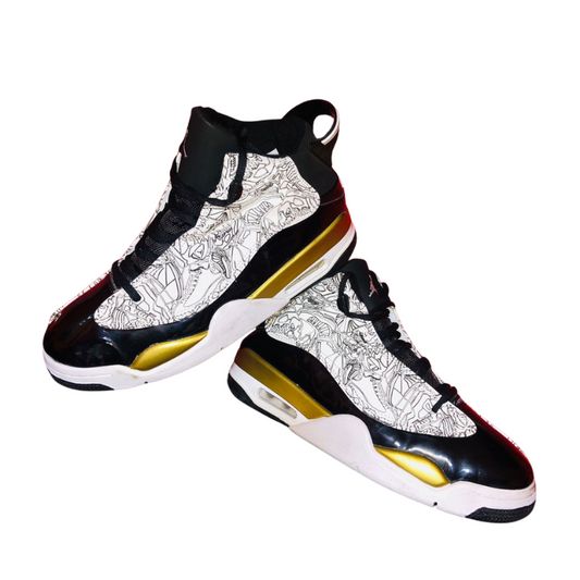 TENIS JORDAN DUB ZERO BLANCOS/DORADO