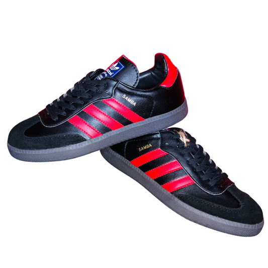 TENIS ADIDAS ZAMBA NEGROS CON ROJO