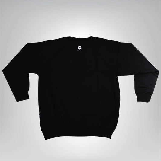 SUDADERA DE CUELLO REDONDO TRIBAL NEGRA LOGO CLASICO