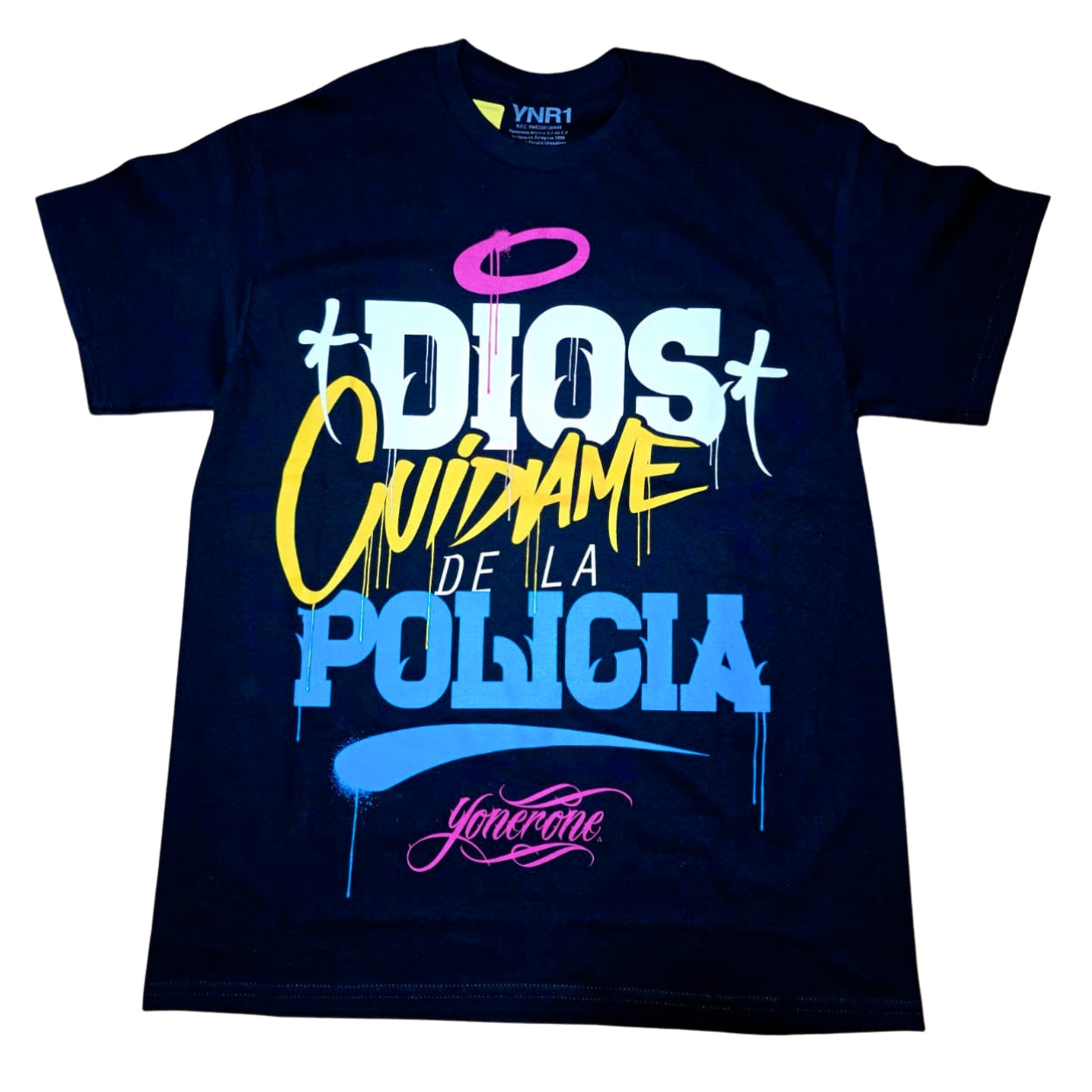 PLAYERA YONER NEGRA DIOS CUIDAME