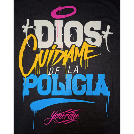 PLAYERA YONER NEGRA DIOS CUIDAME