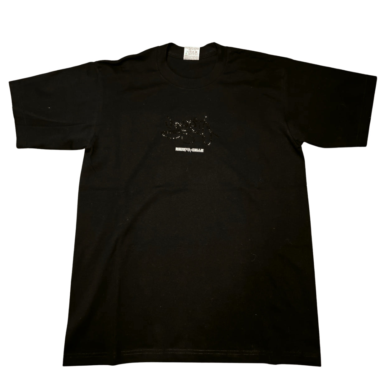 PLAYERA YONER NEGRA VIRGEN BRILLOS