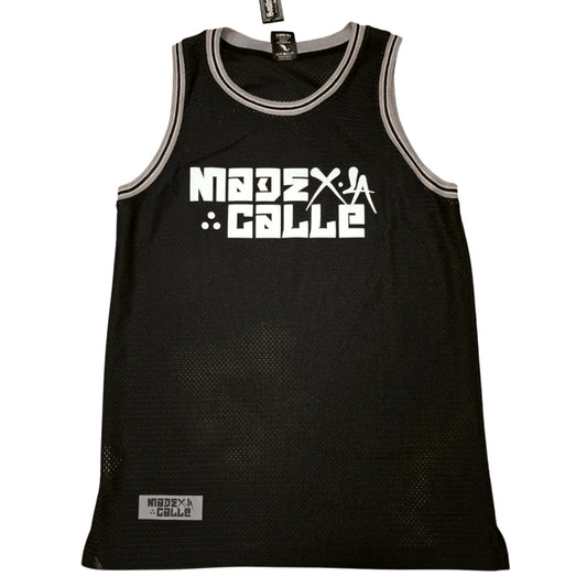 PLAYERA YONER TIPO BASQUET NEGRA MXL