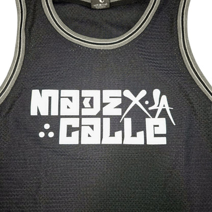 PLAYERA YONER TIPO BASQUET NEGRA MXL