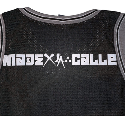 PLAYERA YONER TIPO BASQUET NEGRA MXL