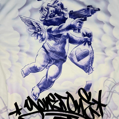 SUDADERA CUELLO REDONDO YONER ONE BLANCA C/AZUL CHICANA MXL