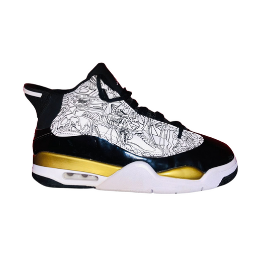 TENIS JORDAN DUB ZERO BLANCOS/DORADO