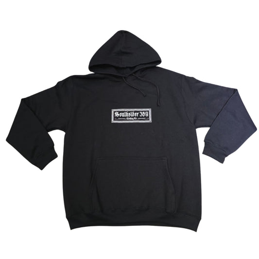 HOODIE BASICA SS NEGRA RECTANGULO EN EL PECHO