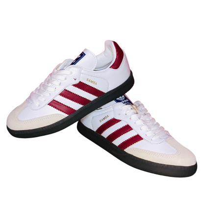 TENIS ADIDAS ZAMBA BLANCO VINO SUELA DE LIGA GRIS