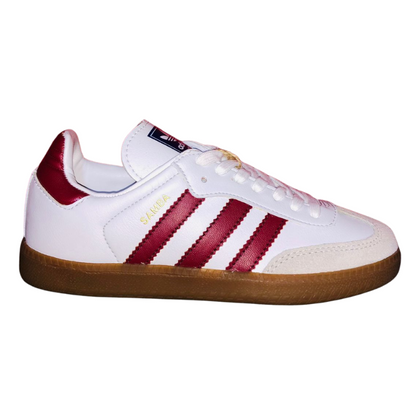 TENIS ADIDAS ZAMBA BLANCO VINO SUELA DE LIGA CAFE