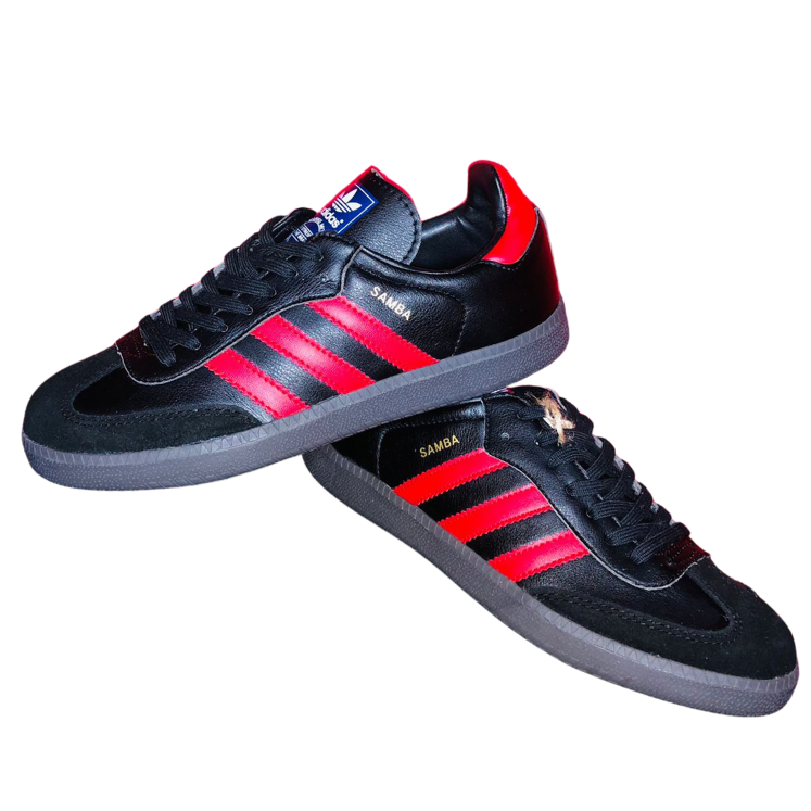 TENIS ADIDAS ZAMBA NEGROS CON ROJO
