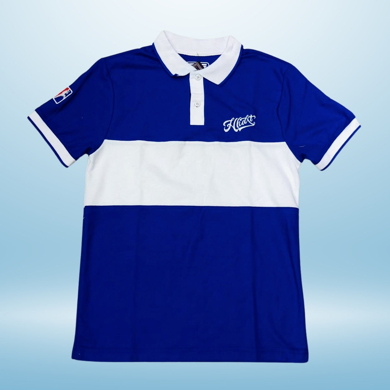 PLAYERA ALEMAN TIPO POLO REY/BLANCO