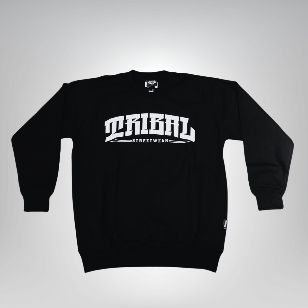 SUDADERA  DE CUELLO REDONDO TRIBAL NEGRA STREET WEAR