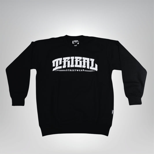 SUDADERA  DE CUELLO REDONDO TRIBAL NEGRA STREET WEAR