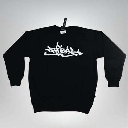 SUDADERA DE CUELLO REDONDO TRIBAL NEGRA GRAFITI