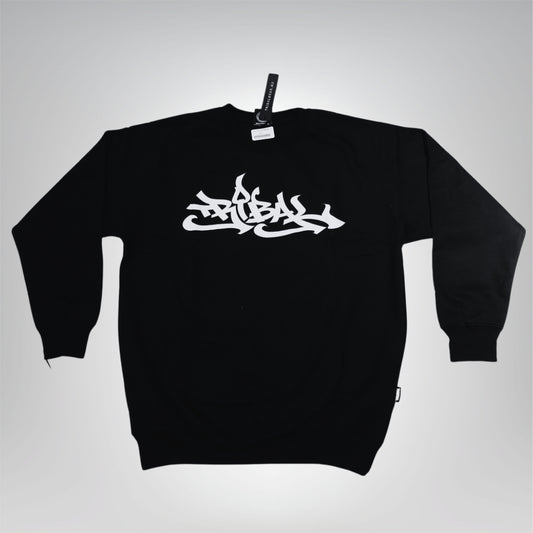 SUDADERA DE CUELLO REDONDO TRIBAL NEGRA GRAFITI