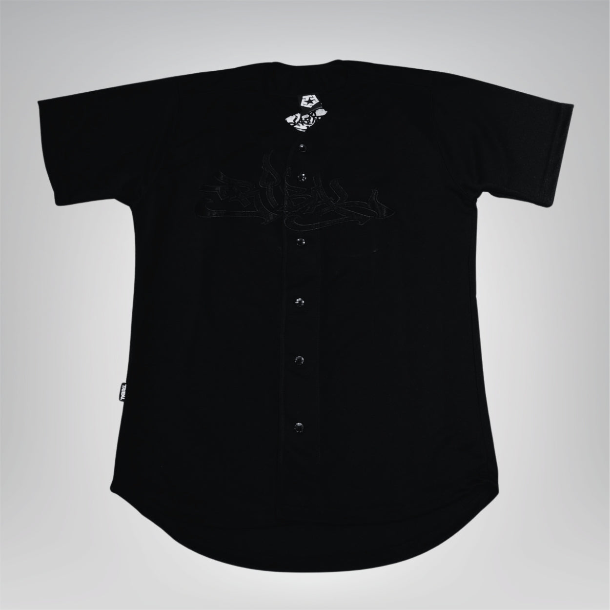 JERSEY TRIBAL NEGRO TIPO BEISBOL