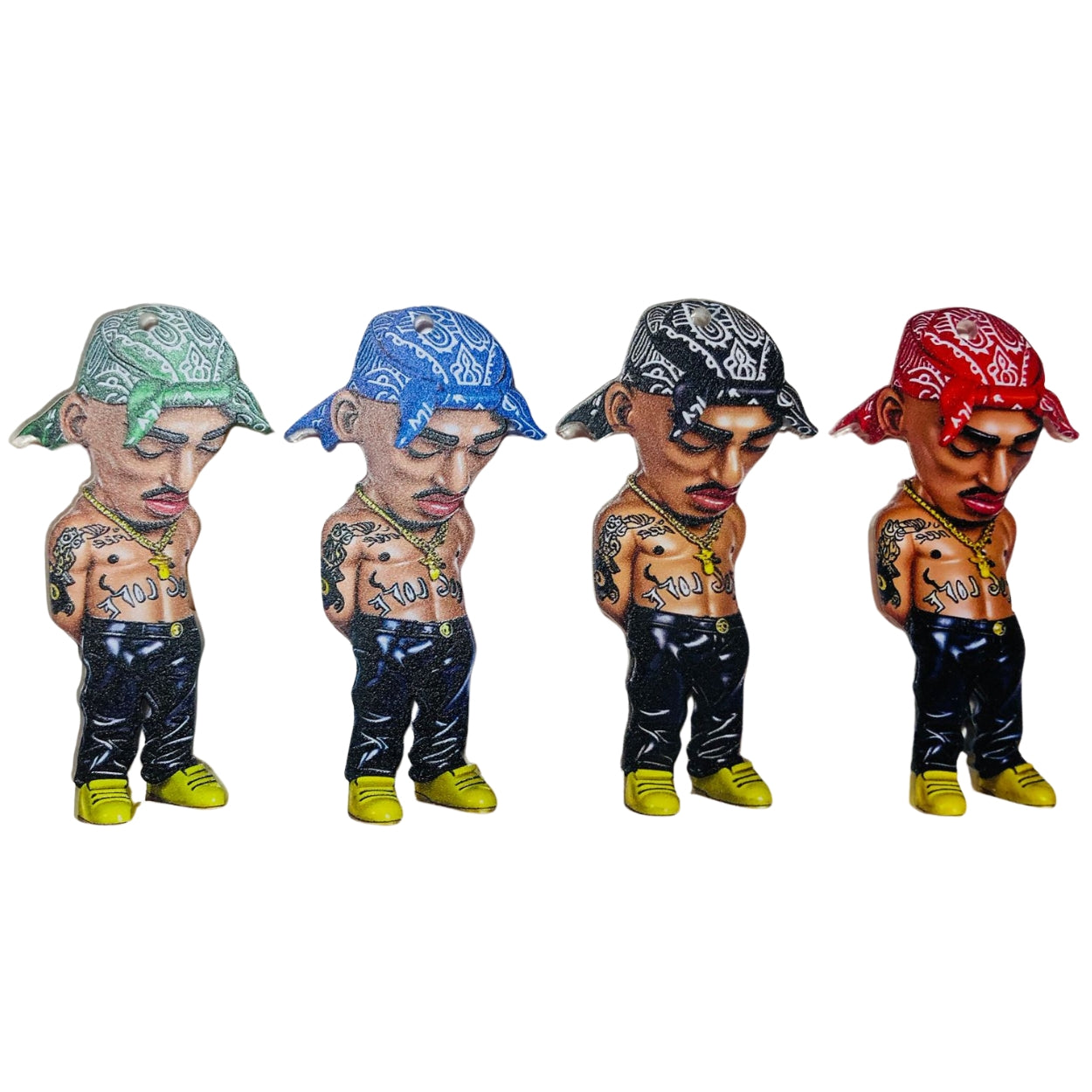 COLGANTES EN ACRILICO DE LA LEYENDA DEL RAP TUPAC