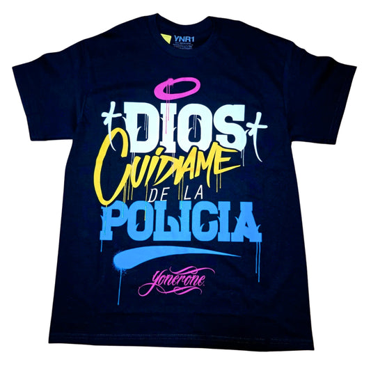 PLAYERA YONER NEGRA DIOS CUIDAME