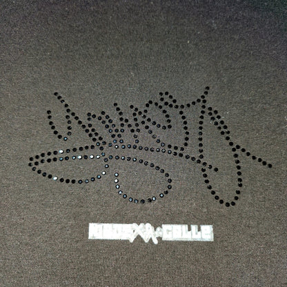 PLAYERA YONER NEGRA VIRGEN BRILLOS