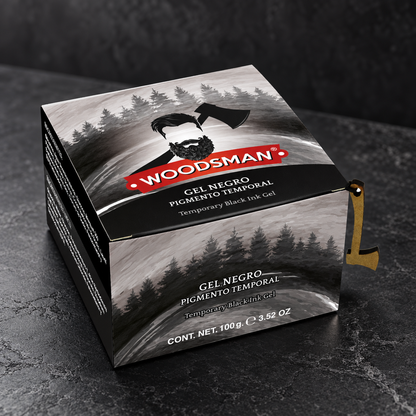 Gel Pigmento Negro Temporal para Barba y Cabello 100 g | Woodsman