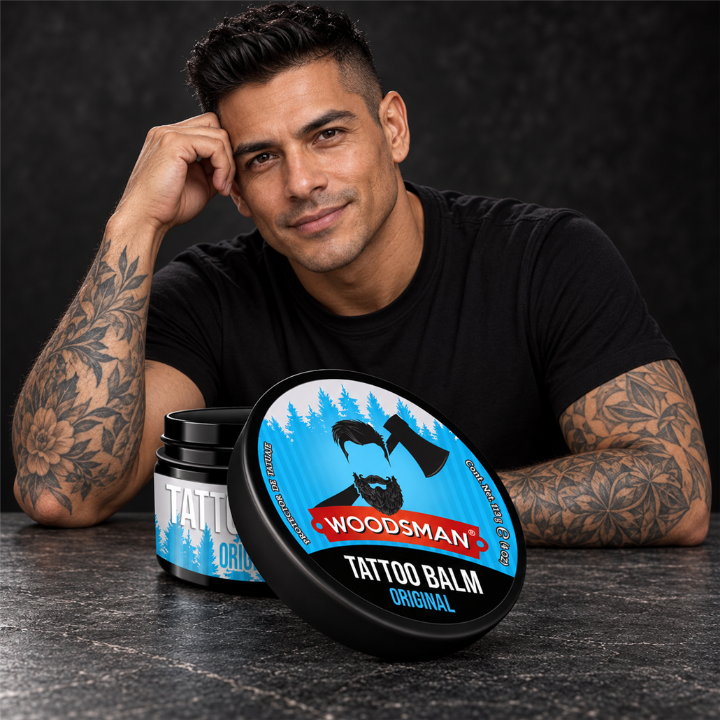 Bálsamo para Tatuajes Fórmula Original 113 g | Woodsman — producto presentado por modelo