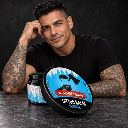 Bálsamo para Tatuajes Fórmula Original 113 g | Woodsman — producto presentado por modelo